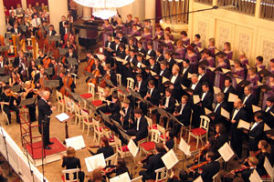 Choir and orchestra of The Chapel. Click to enlarge